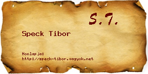 Speck Tibor névjegykártya